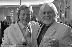 Two elderly overweight songwriters. With Guy Fletcher, Chairman of PRS, BASCA Gold Badge Awards, Savoy Hotel, Oct 2011