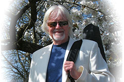 White blossom, white jacket, white hair. Tavistock, Devon April 2012