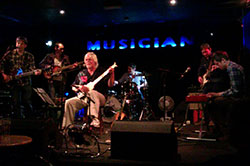 On stage at The Musician, Leicester, with The Junipers, April 2013